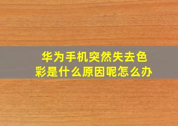 华为手机突然失去色彩是什么原因呢怎么办