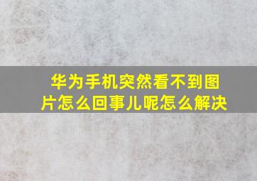 华为手机突然看不到图片怎么回事儿呢怎么解决