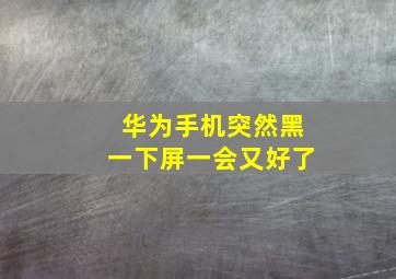 华为手机突然黑一下屏一会又好了