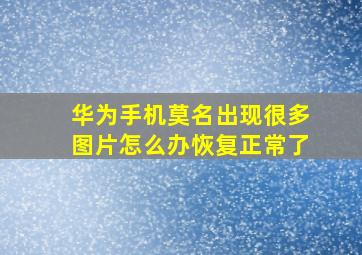 华为手机莫名出现很多图片怎么办恢复正常了