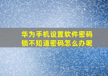 华为手机设置软件密码锁不知道密码怎么办呢