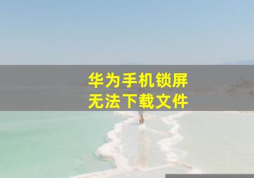 华为手机锁屏无法下载文件