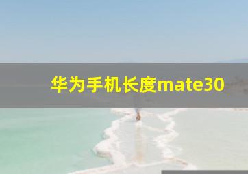 华为手机长度mate30