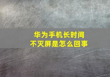 华为手机长时间不灭屏是怎么回事