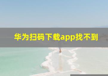 华为扫码下载app找不到