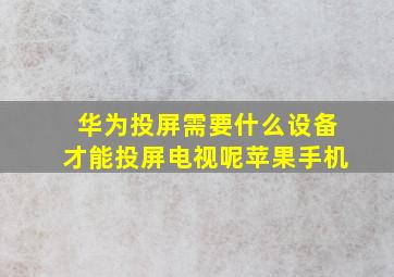 华为投屏需要什么设备才能投屏电视呢苹果手机