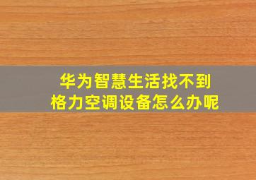 华为智慧生活找不到格力空调设备怎么办呢