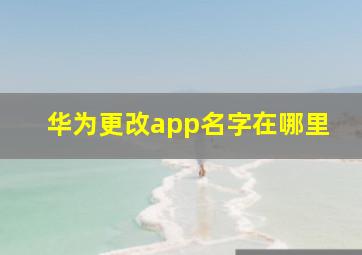 华为更改app名字在哪里