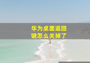 华为桌面返回键怎么关掉了