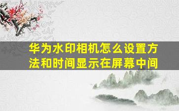 华为水印相机怎么设置方法和时间显示在屏幕中间