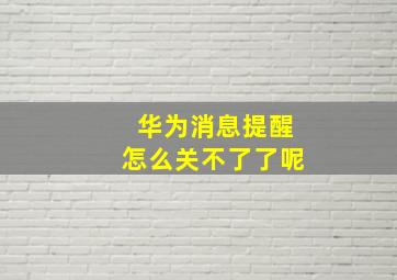 华为消息提醒怎么关不了了呢