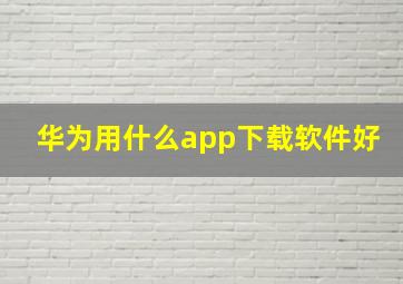 华为用什么app下载软件好