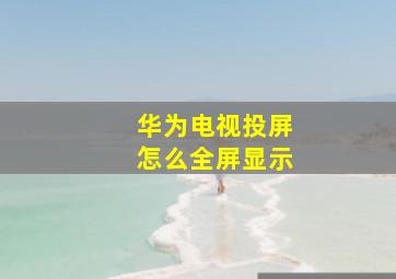 华为电视投屏怎么全屏显示