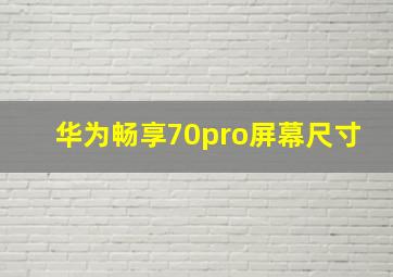 华为畅享70pro屏幕尺寸