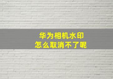 华为相机水印怎么取消不了呢