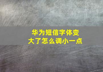 华为短信字体变大了怎么调小一点