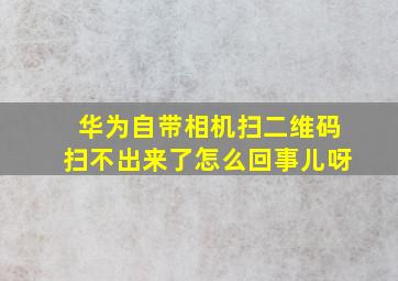 华为自带相机扫二维码扫不出来了怎么回事儿呀