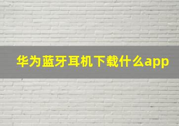 华为蓝牙耳机下载什么app