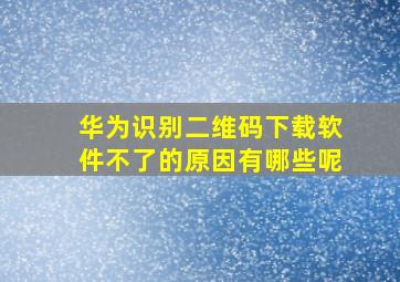 华为识别二维码下载软件不了的原因有哪些呢