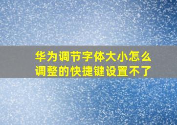 华为调节字体大小怎么调整的快捷键设置不了