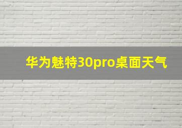 华为魅特30pro桌面天气