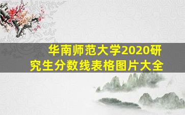 华南师范大学2020研究生分数线表格图片大全