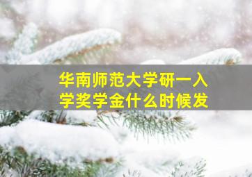 华南师范大学研一入学奖学金什么时候发