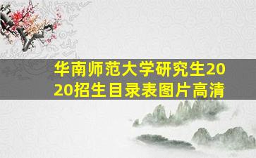 华南师范大学研究生2020招生目录表图片高清