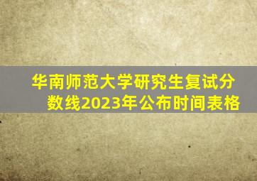 华南师范大学研究生复试分数线2023年公布时间表格