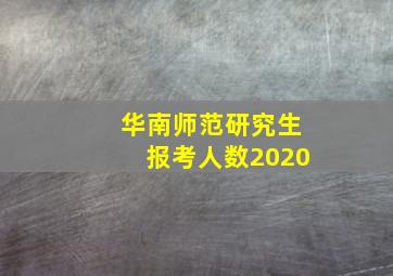 华南师范研究生报考人数2020