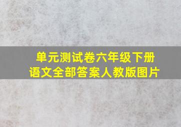 单元测试卷六年级下册语文全部答案人教版图片