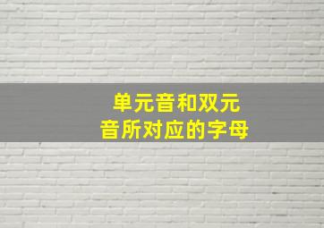 单元音和双元音所对应的字母