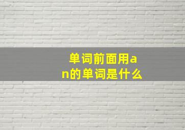 单词前面用an的单词是什么