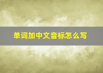 单词加中文音标怎么写