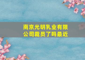 南京光明乳业有限公司裁员了吗最近