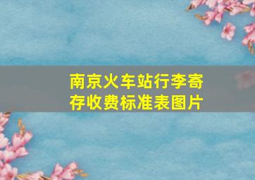 南京火车站行李寄存收费标准表图片