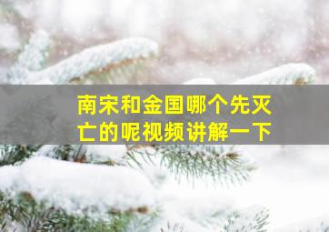 南宋和金国哪个先灭亡的呢视频讲解一下