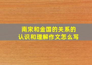 南宋和金国的关系的认识和理解作文怎么写