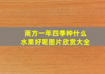 南方一年四季种什么水果好呢图片欣赏大全