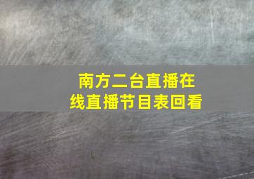 南方二台直播在线直播节目表回看