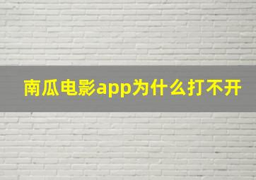 南瓜电影app为什么打不开