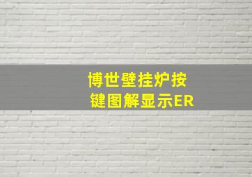 博世壁挂炉按键图解显示ER