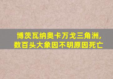 博茨瓦纳奥卡万戈三角洲,数百头大象因不明原因死亡