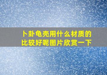 卜卦龟壳用什么材质的比较好呢图片欣赏一下