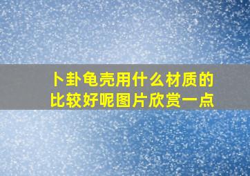 卜卦龟壳用什么材质的比较好呢图片欣赏一点