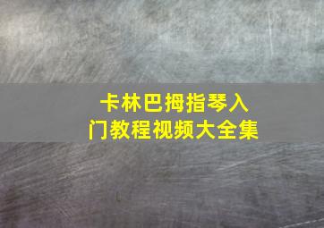 卡林巴拇指琴入门教程视频大全集