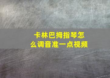 卡林巴拇指琴怎么调音准一点视频