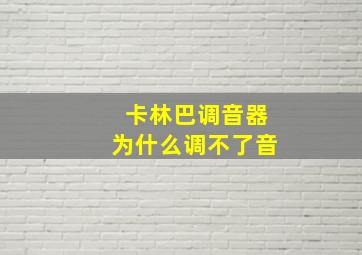 卡林巴调音器为什么调不了音