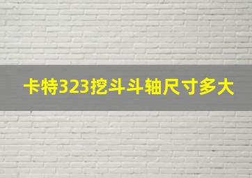 卡特323挖斗斗轴尺寸多大