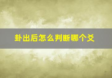 卦出后怎么判断哪个爻